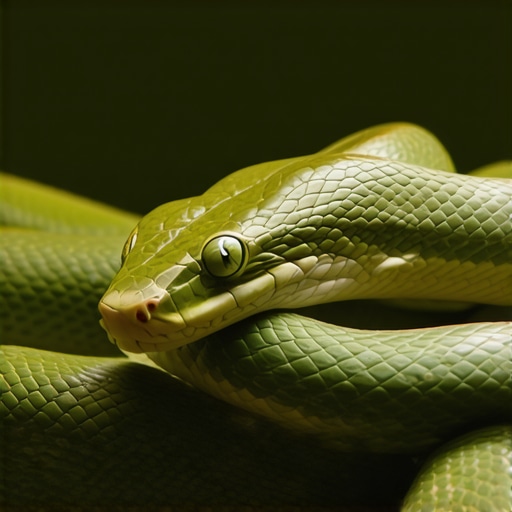 Spiritual and mystical depiction of dreaming about snakes in Islam with symbolic elements