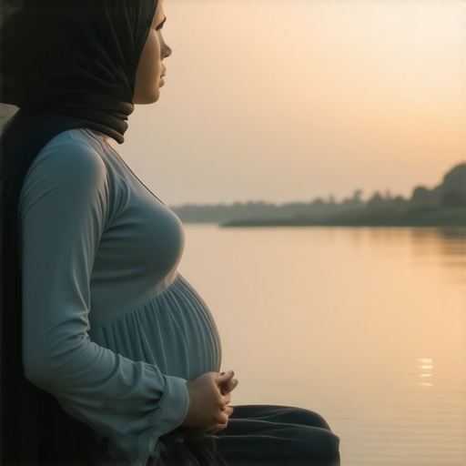 Serene Islamic art depicting dream symbols related to pregnancy