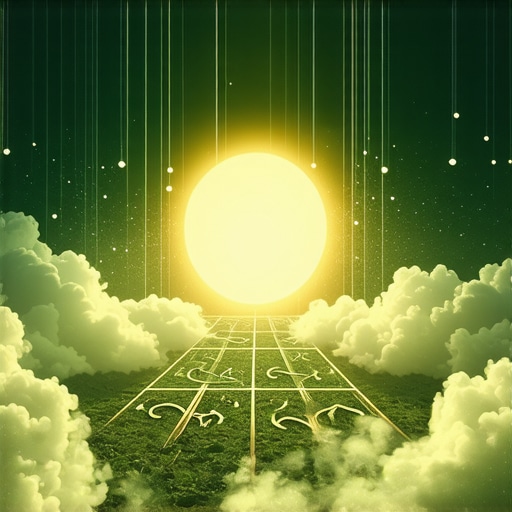 Spiritual illustration of dreams with vodu and magic symbols in an Islamic setting