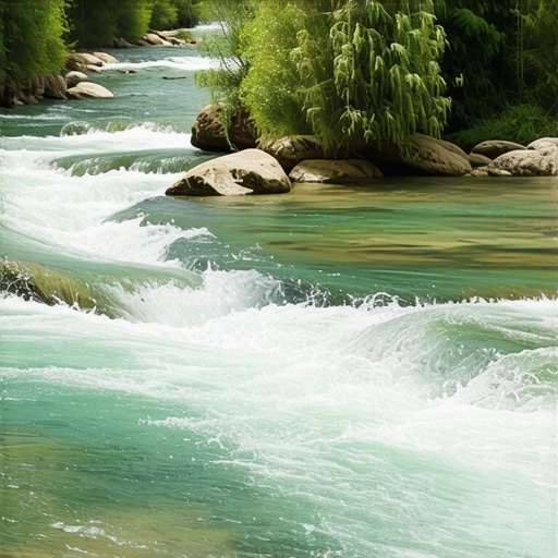 Serene river flowing through nature, representing spiritual cleansing in Islamic dream interpretation.