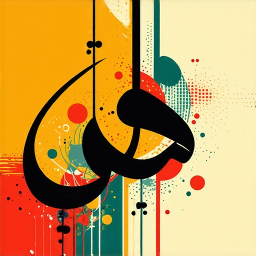Islamic calligraphy featuring dream symbols with spiritual ambiance