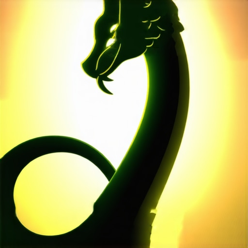 Ilustración espiritual de una serpiente en el contexto islámico, simbolizando transformación y sabiduría