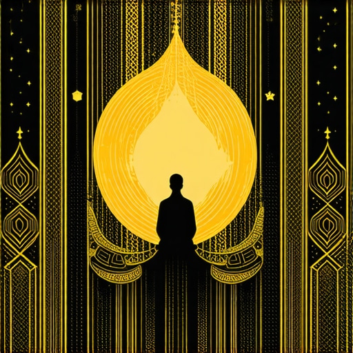 Ilustración detallada de un muskarca en un sueño espiritual islámico