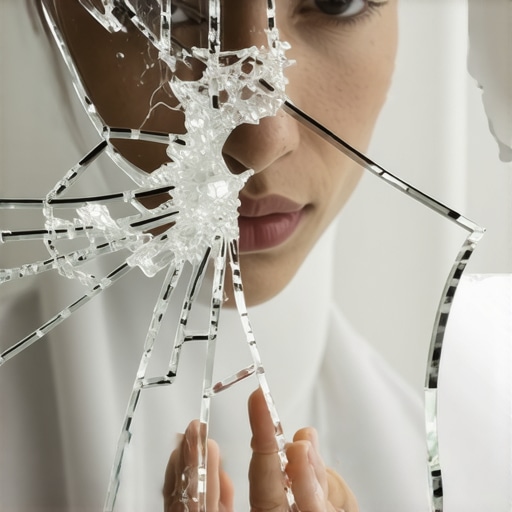 Imagen de un espejo roto con reflejos fragmentados simbolizando transformación espiritual en Islam.