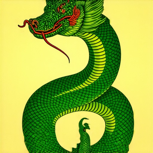 Ilustración de una serpiente en sueños en el islam, símbolo espiritual y advertencias