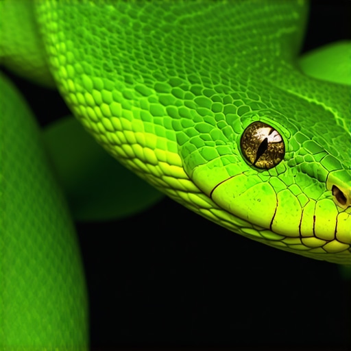 An artistic depiction of a green snake symbolizing hope and transformation in dreams.