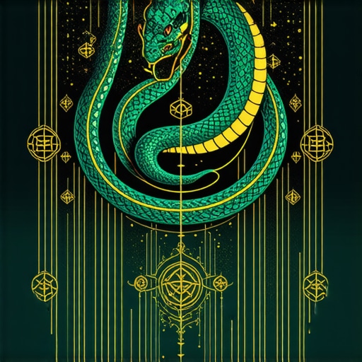Islamic spiritual illustration of a serpent in a dream