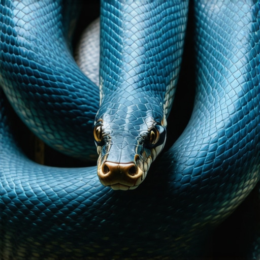 Symbolism of Snakes in Islamic Dreams 2024 Illustration of a snake in an Islamic dream interpretation context, vibrant spiritual symbolism