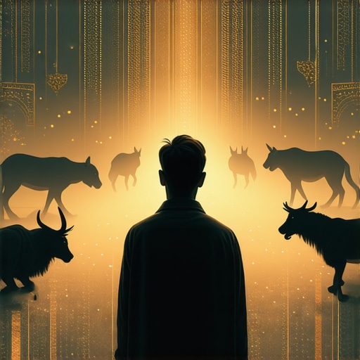 Deepening Dream Interpretation in Islam A person studying mystical symbols related to animals in Islamic dream interpretation