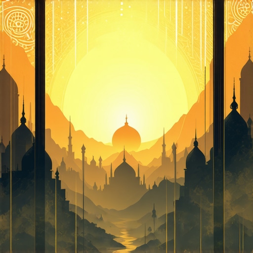 Mystical scene depicting Islamic dream symbolism with spiritual elements