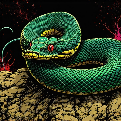 Dreaming of a Snake: Spiritual Interpretation in Islam Symbolic snake in Islamic dream interpretation representing spiritual messages.