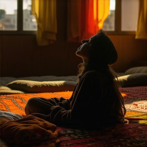 A peaceful scene of a person sleeping in an Islamic bedroom, reflecting on dreams