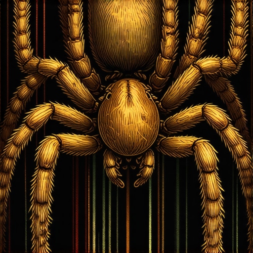 Duality of the Spider in Dreams An artistic depiction of a spider representing both warning and divine protection in dreams