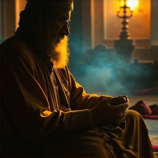 Expert Analyzing Islamic Dream Symbols Islamic scholar analyzing a dream about death with spiritual symbols