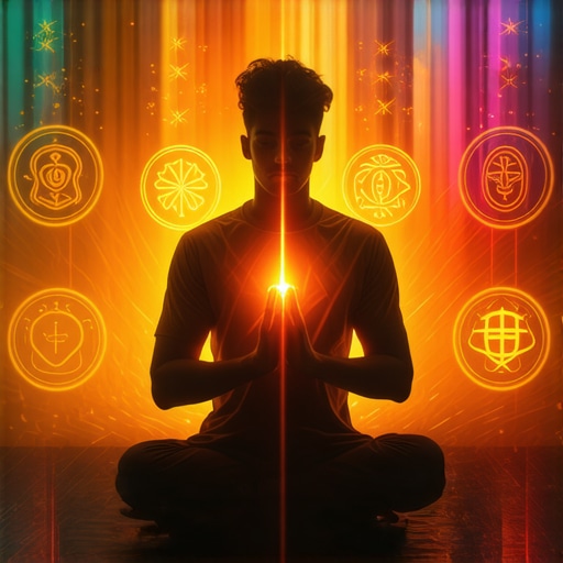 Persona reflexionando sobre sueños islámicos con símbolos espirituales