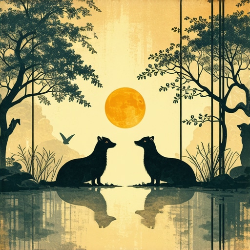 Interpretación espiritual de sueños con animales peligrosos en el Islam Ilustración que representa símbolos islámicos de animales en sueños y su significado espiritual