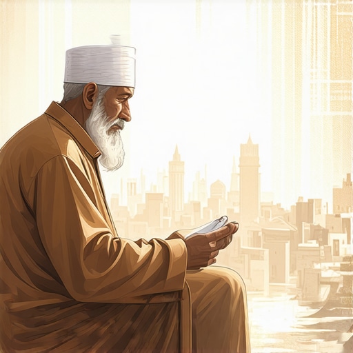 Interpreting Islamic Dream Symbols Islamic scholar analyzing dream symbols in a traditional setting