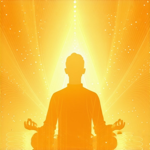 Meditación y protección en sueños islámicos Persona meditando con símbolos espirituales y de protección en un estilo de arte islámico