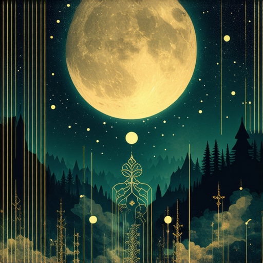 Sueños Espirituales en el Islam Ilustración de un paisaje de sueños en el islam con símbolos espirituales y divinos