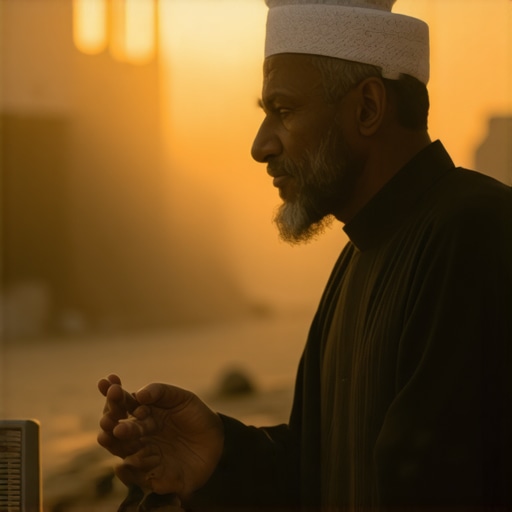 Islamic scholar analyzing dreams with traditional symbols