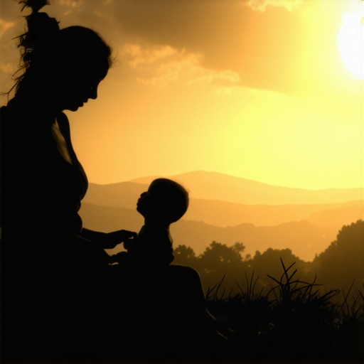 Dream of a Mother in a Spiritual Context A serene image depicting a mother and child in a dream, symbolizing spiritual guidance
