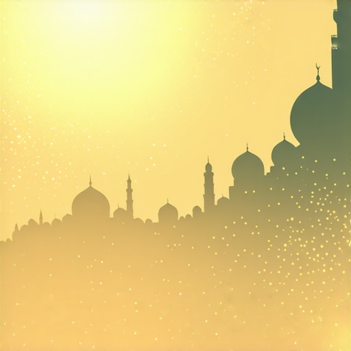 Dream of shining gold in Islamic art Abstract image of shining gold with spiritual motifs