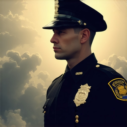 Dreaming of a police officer in uniform A symbolic illustration of a police officer representing spiritual authority in dreams.