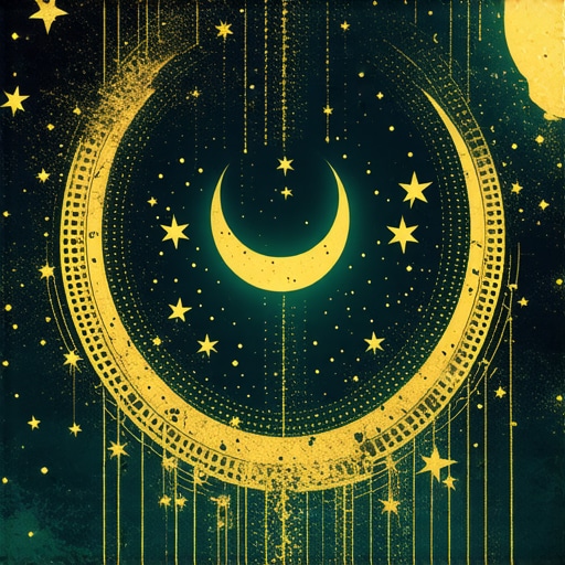 A mystical landscape featuring Islamic motifs representing spiritual symbolism in dreams