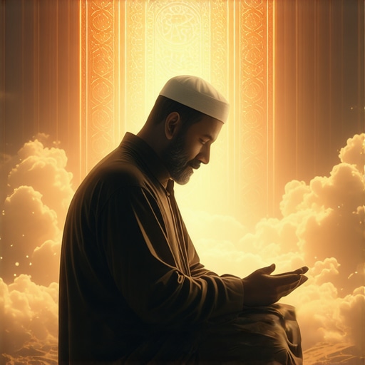 Estudio espiritual de sueños en el Islam Sabio islámico analizando sueños con símbolos espirituales en un entorno tranquilo