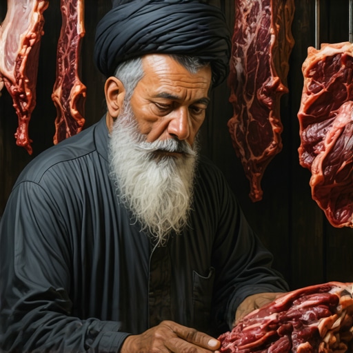 Expert analysis of dream symbols in Islam Islamic scholar studying dream symbolism about meat in a spiritual context