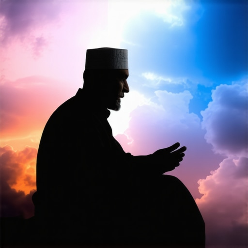 Interpretación Islámica de los Sueños de Terremotos Sabio islámico analizando sueños de terremotos con símbolos espirituales