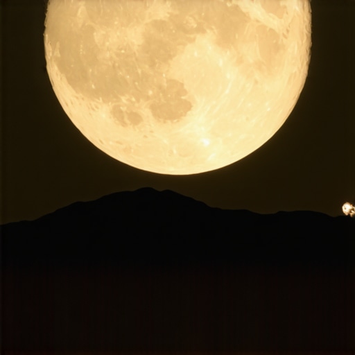 Moon and Spiritual Reflection Full moon illuminating a desert landscape at night, representing spiritual insight and guidance.