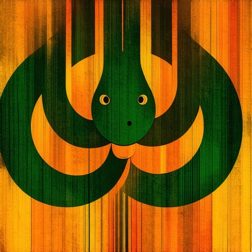 Reptiles en los sueños y su significado espiritual A symbolic illustration of a serpent intertwined with spiritual symbols, representing dream interpretation in Islam.