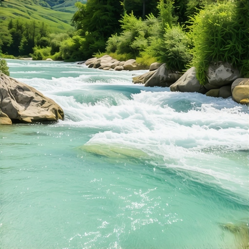A tranquil river symbolizing spiritual cleansing and renewal in Islam.