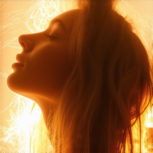 Simbolismo espiritual del cabello en sueños islámicos Dreaming of flowing hair with spiritual light, symbolizing strength and purity in Islam