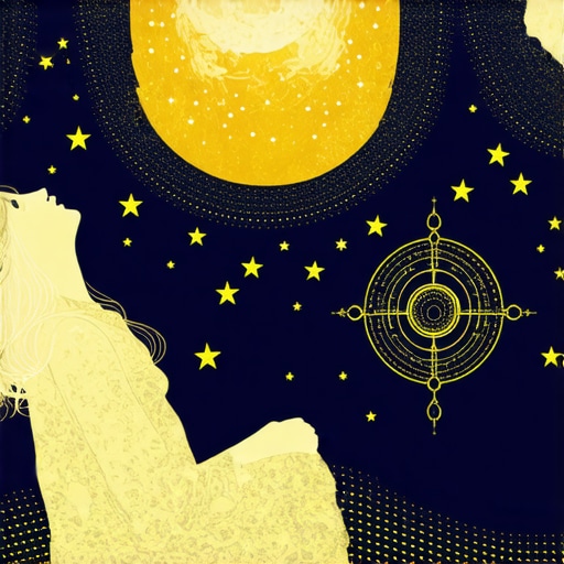 Sueño espiritual de embarazo en el Islam Ilustración de una persona soñando con embarazo con símbolos espirituales en estilo islámico