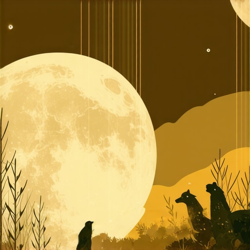 Sueños simbólicos en el islam Ilustración de sueños con animales y símbolos naturales en un contexto islámico