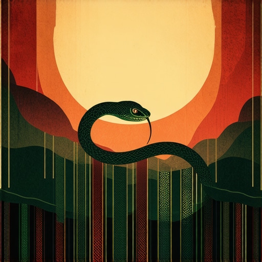 Symbolic Dream of a Snake in Islam Illustration of a snake symbolizing spiritual challenges in Islamic dreams.