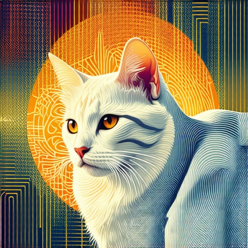 Islamic art style depiction of a peaceful cat representing spiritual intuition