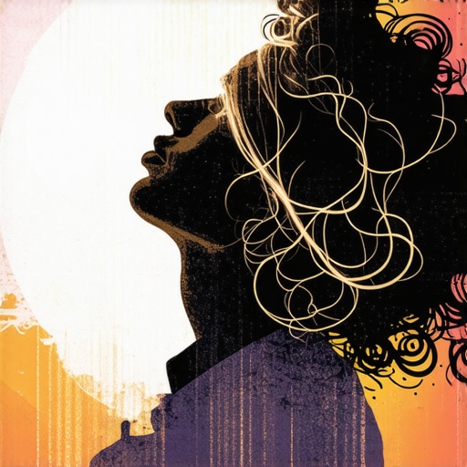 Transformative Dream Illustration Abstract art depicting a person in reflection about a spiritual dream involving hair and light.