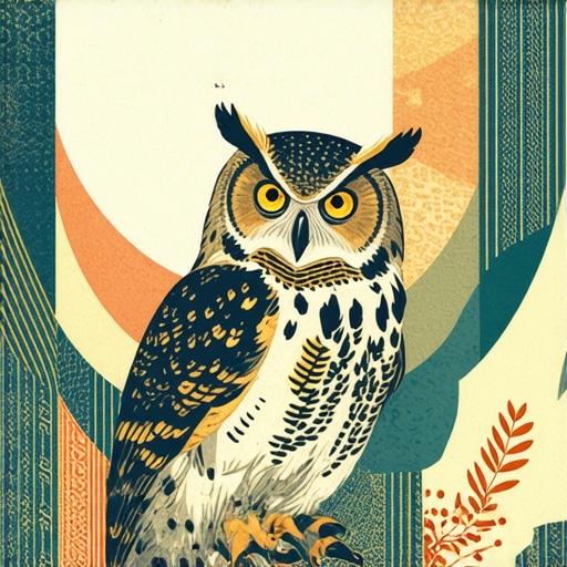 Dreaming of an Owl in Islamic Context Illustration of an owl symbolizing wisdom and spiritual messages in a dream, with Islamic art motifs.
