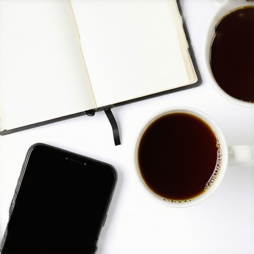 Cuaderno con notas, símbolos islámicos y un teléfono móvil con app de interpretación de sueños