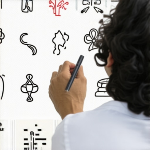 Persona revisando diario de sueños con símbolos espirituales